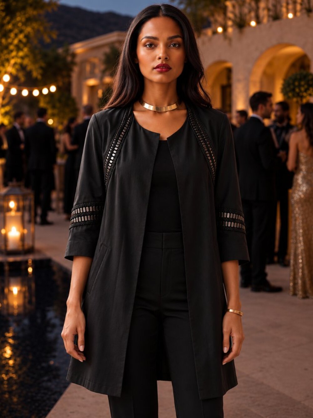 RUE DU MAIL Runway Black Silk Jacket Topper 38 Paris Minimalist Couture Y2K